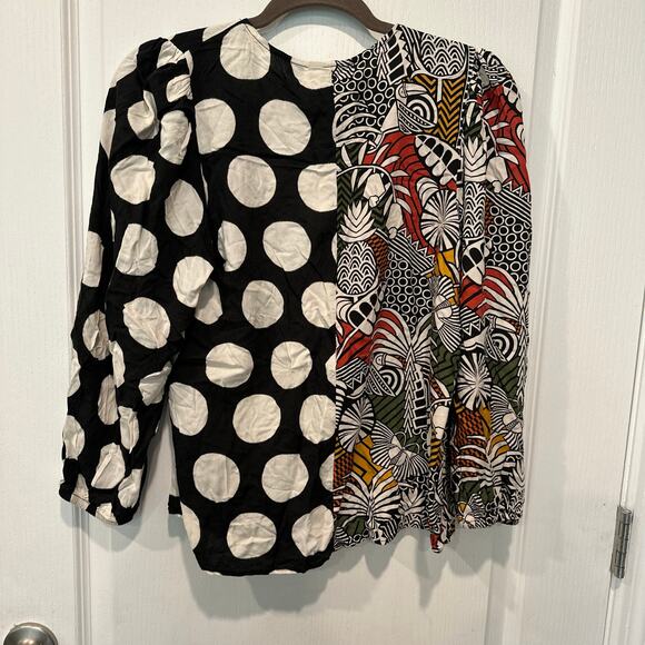 Anthropologie Farm Rio Rainforest Wrap Blouse Size Medium - Picture 2 of 7